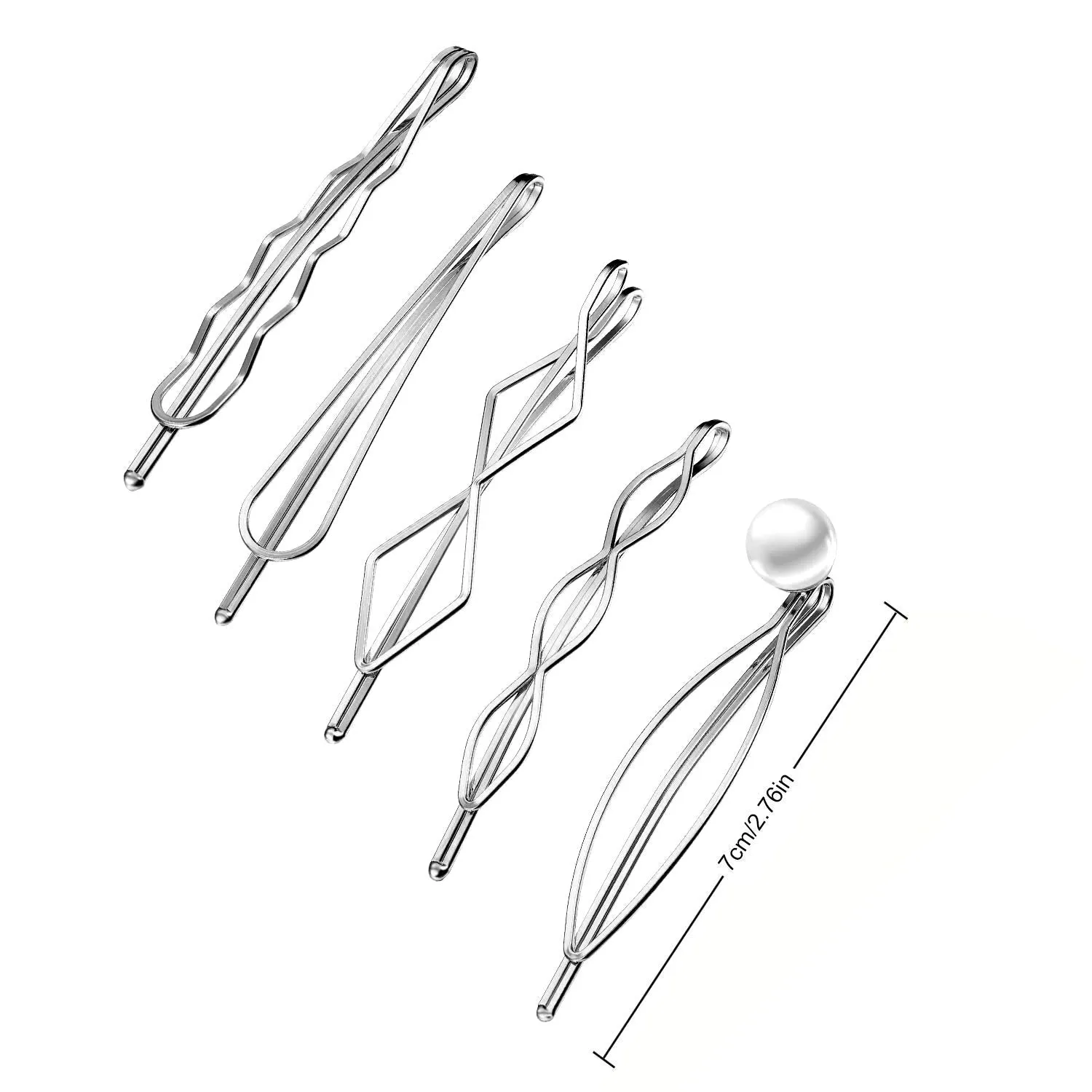 10 Pieces Metal Hair Clips Geometric Barrettes for Women Girls Hair Styling Pins Minimalist Decorative Wedding Dainty Accessories Headwear (Silver)