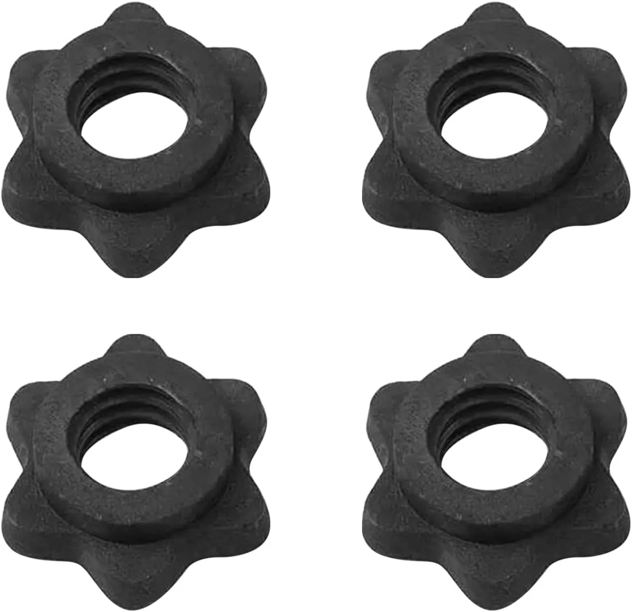 4pcs Spinlock Collars,1Dumbbell Hex Nut Collar Clamps Weight Clips for Dumbbells,Spinlock Collars For All Barbells Bars Weight Lifting Barbells Fitness Training Sports