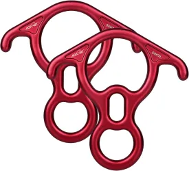 50KN Rescue Figure, 8 Descender Large Bent-Ear Belaying and Rappelling Gear Belay Device Climbing for Rock Climbing Peak Rescue 7075 Aluminum Alloy