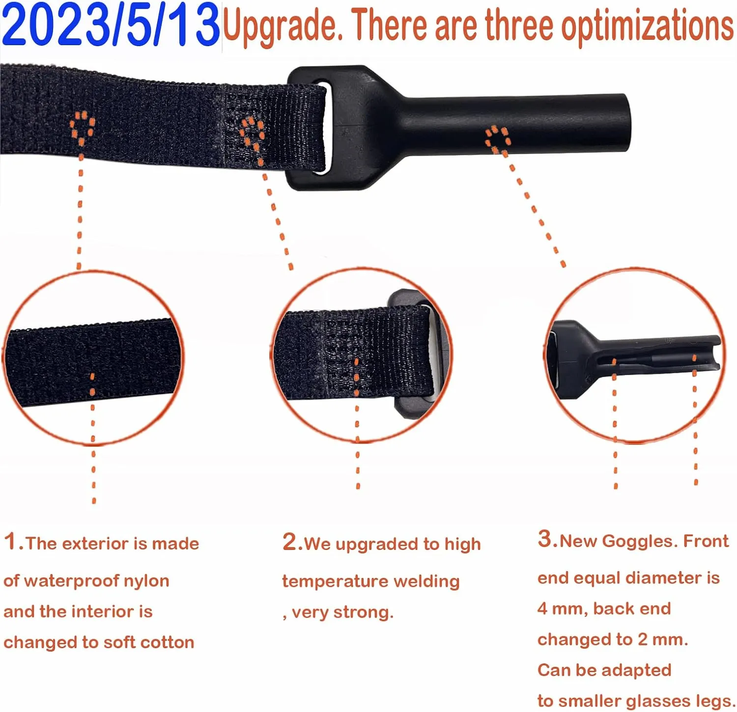 Adjustable Glasses Strap - Upgrade 4 Pack No Tail Eyeglass Straps, Universal Fit Rope Eyewear Retainer, Sport Unisex Sunglass Retainer Holder Strap (Black,13 inch)