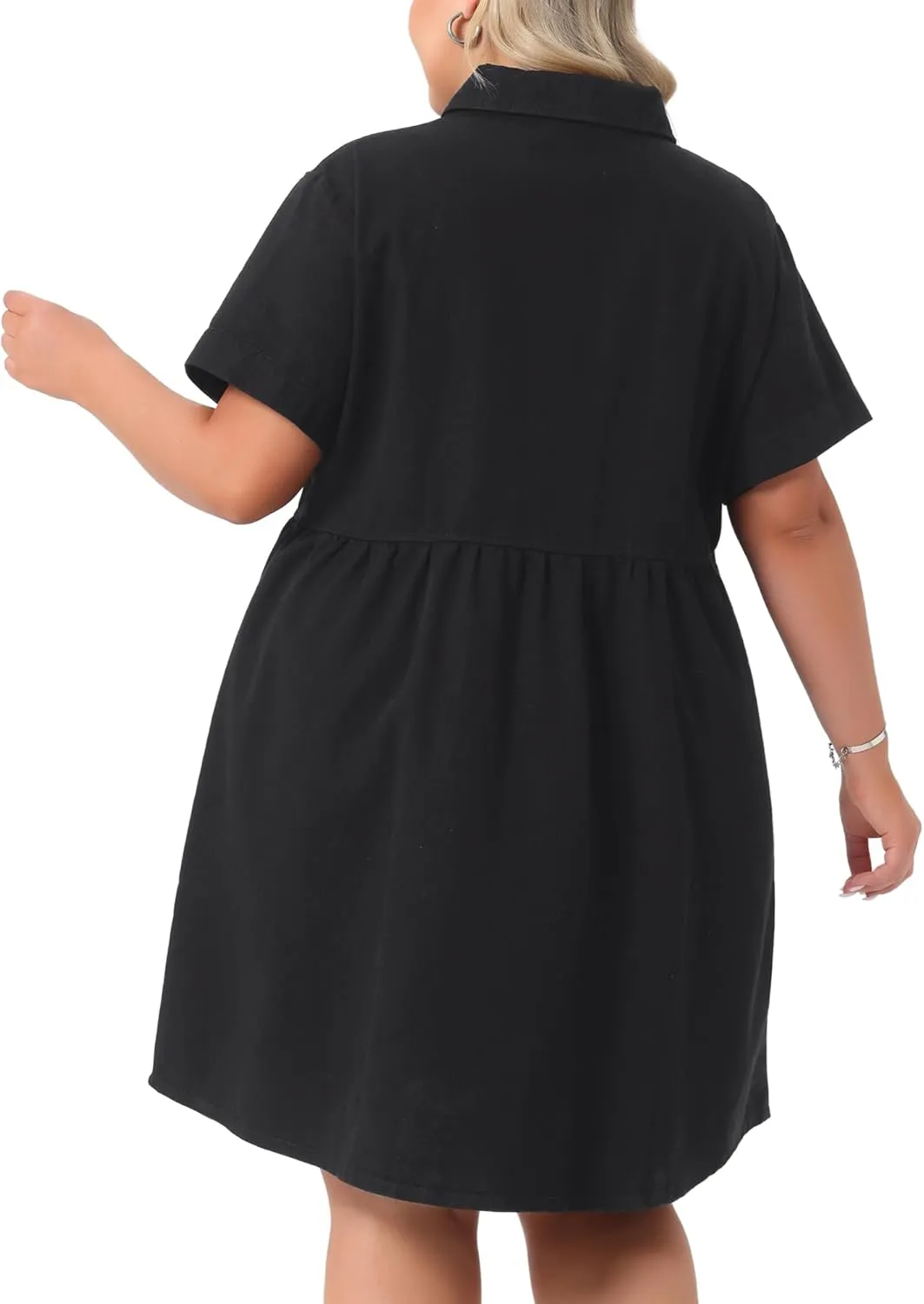 Agnes Orinda Denim Dress for Women Plus Size Button Down Babydoll Sundress Jean Dress with Pockets 2025 Vacation