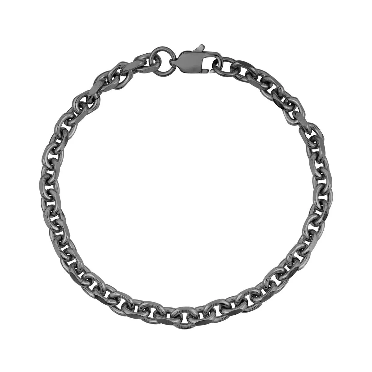 Anchor Link Gun Metal Bracelet