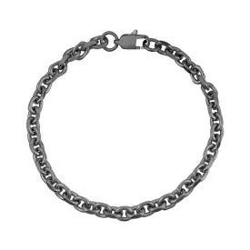 Anchor Link Gun Metal Bracelet
