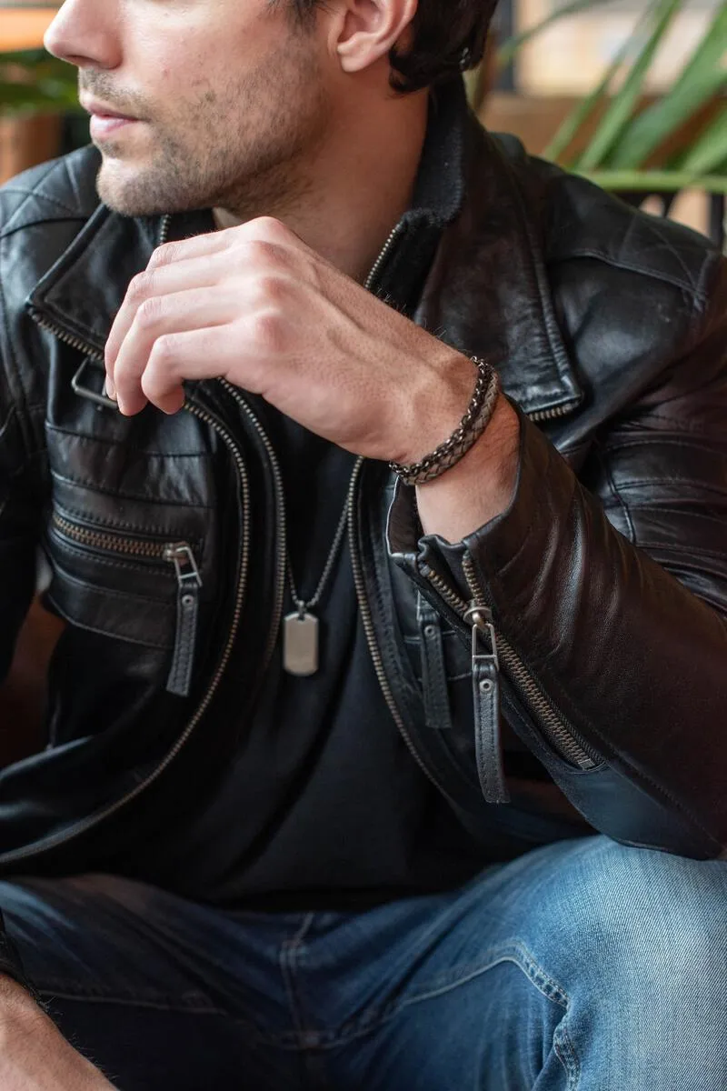 Anchor Link Gun Metal Bracelet