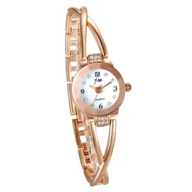 AVANER Women's Bangle Watch, Ultra Slim Rhinestones Wrist Watch, Elegant Analog Quartz Bracelet Watch, Modern Fashion Dress Watch Rosegold