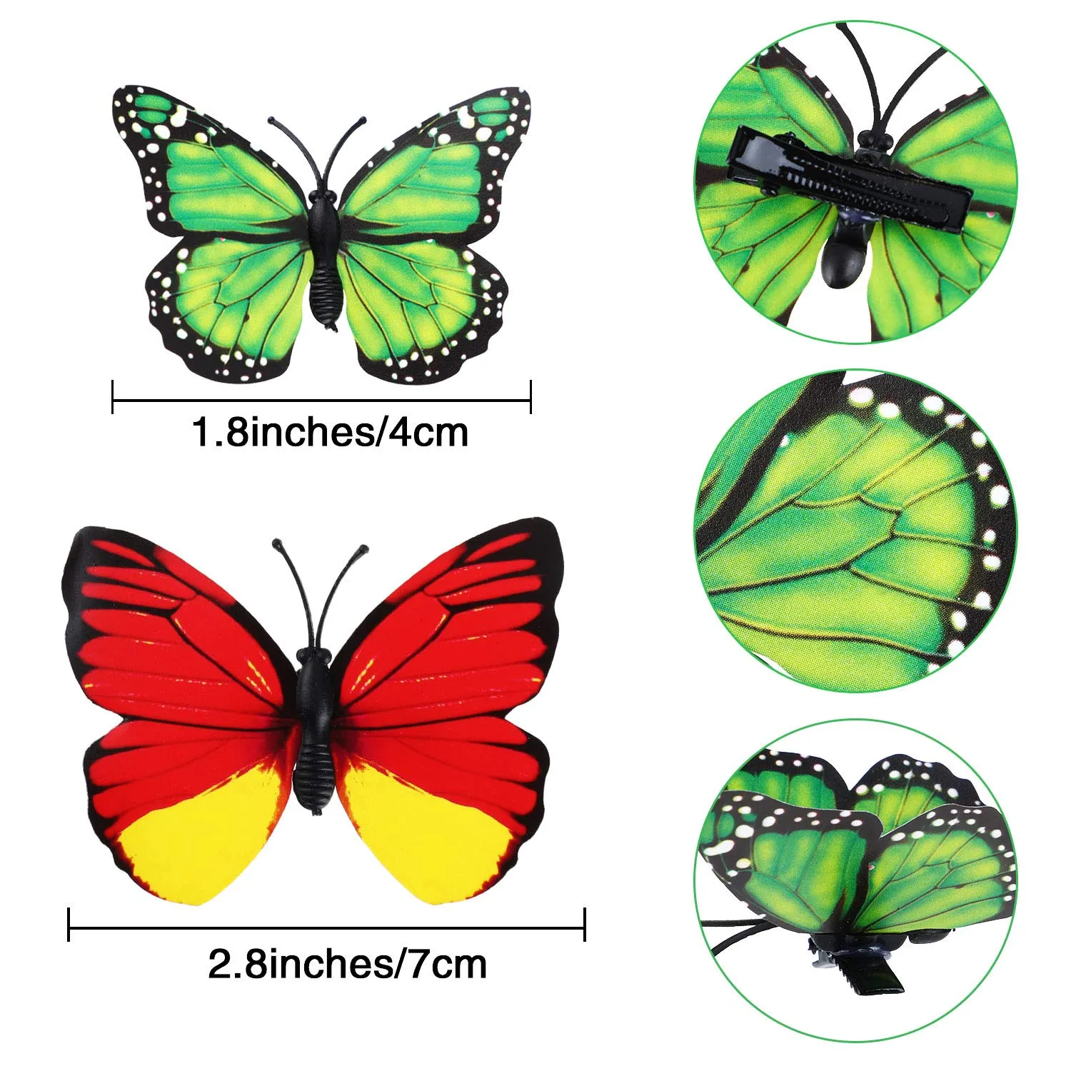 Boao 36 Pieces Butterfly Hair Clips Baby Girl Toddler Halloween Butterfly Clips Colorful Butterfly Barrettes 3D Wedding Hair Clips for Bridal Women Party Favors (Style 2)