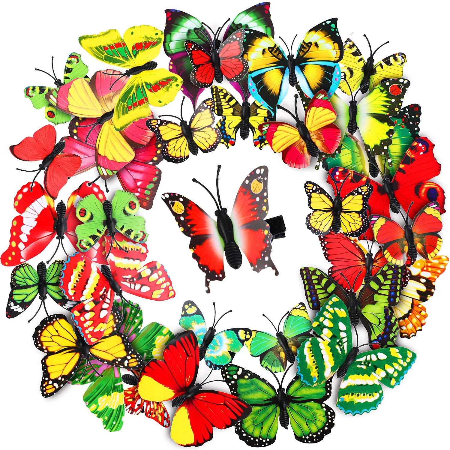 Boao 36 Pieces Butterfly Hair Clips Baby Girl Toddler Halloween Butterfly Clips Colorful Butterfly Barrettes 3D Wedding Hair Clips for Bridal Women Party Favors (Style 2)