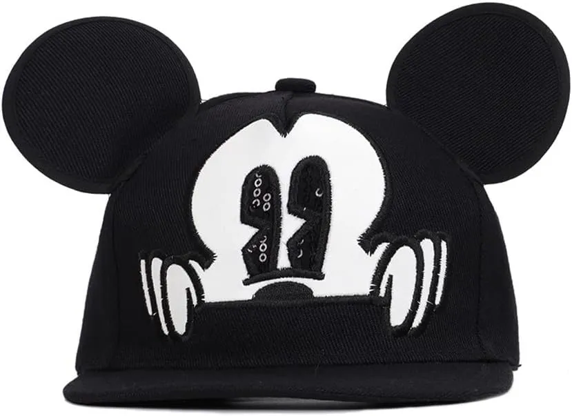 Boys Girls Mouse Ear Baseball Cap Kids Cute Cartoon Adjustable Snapback Trucket Hat for Children Ages 2-12