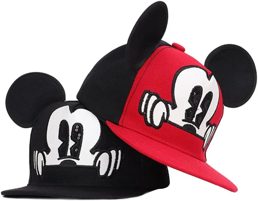 Boys Girls Mouse Ear Baseball Cap Kids Cute Cartoon Adjustable Snapback Trucket Hat for Children Ages 2-12