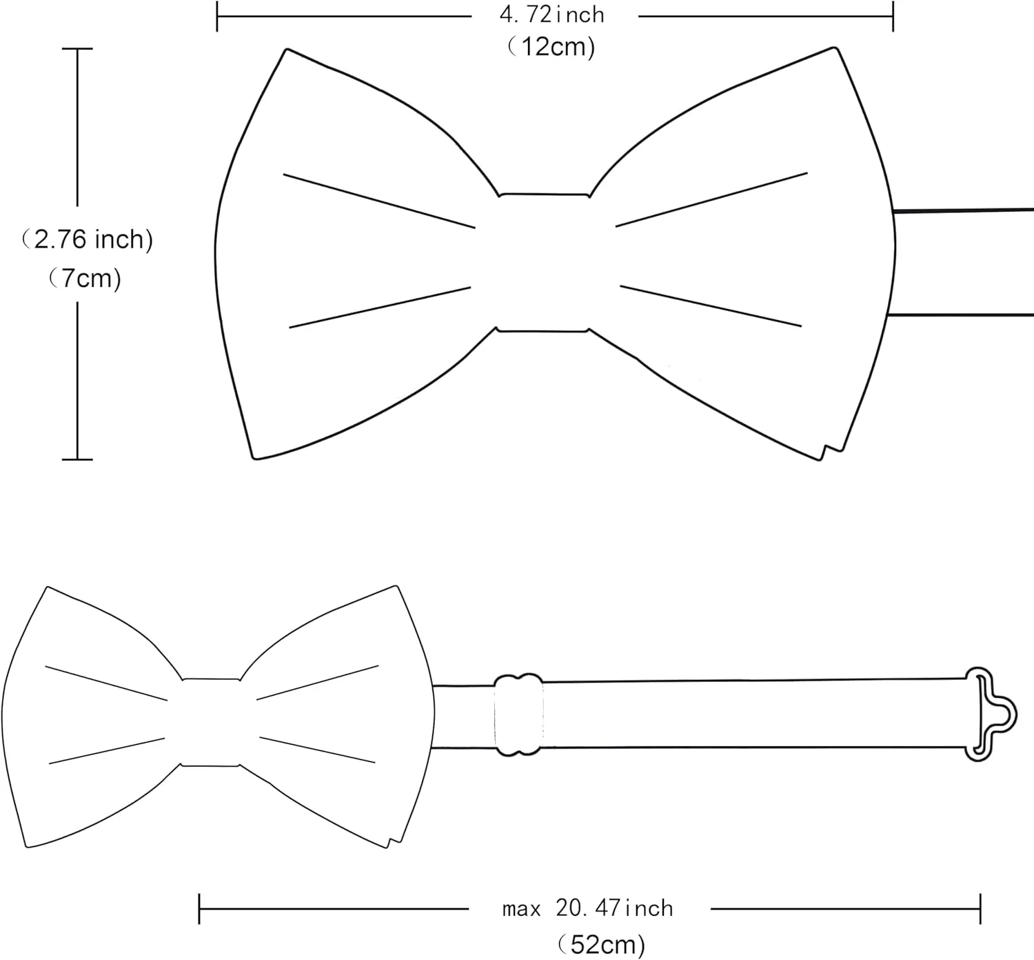 Branduce Mens Solid Color Adjustable Pre-tied Bow Tie for Men Party Wedding