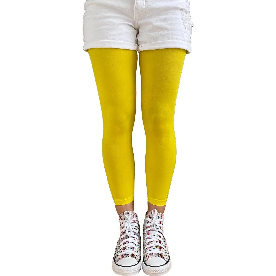 Bright Yellow Opaque Footless Tights