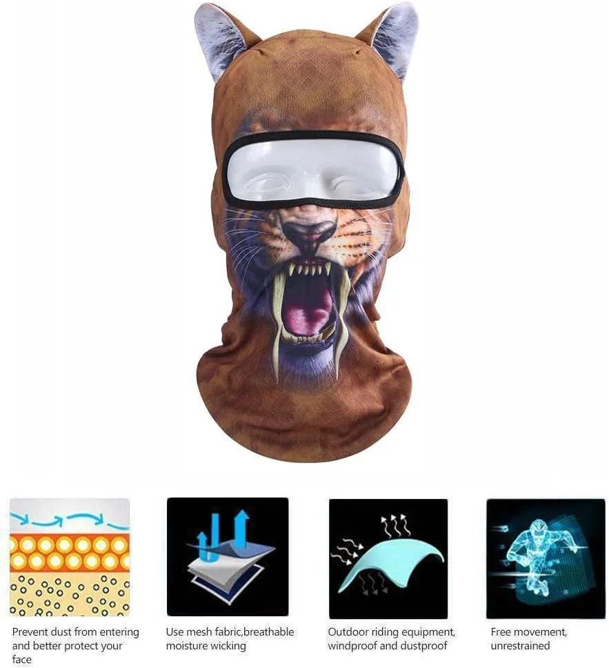 Cat Balaclava,Dog Balaclava,Halloween Hat,Cute Full Face Hood Mask Animal Ski Mask for Hiking Riding Sports Outdoor
