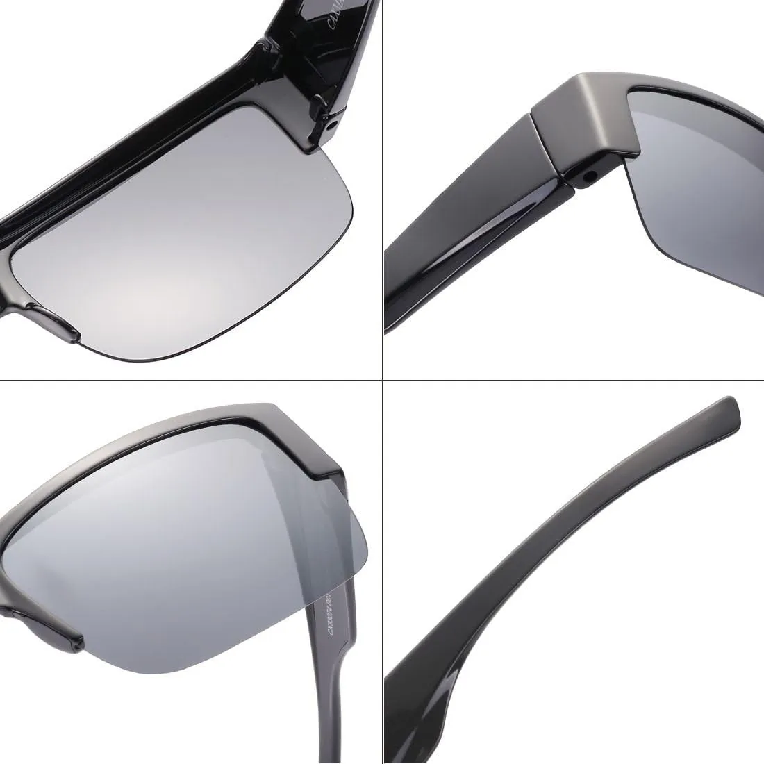 CAXMAN Fit Over Glasses Sunglasses for Men & Women Polarized Lens 100% UV Protection
