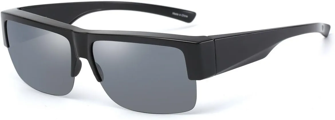 CAXMAN Fit Over Glasses Sunglasses for Men & Women Polarized Lens 100% UV Protection