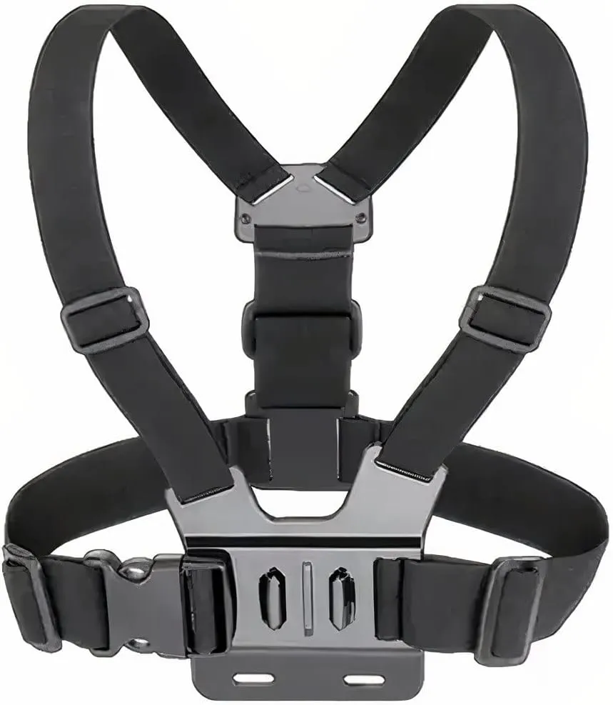 Chest Body Mount Harness with Straps and Holder for Phone and Video Action Cameras, Record Stable POV Clips and Vlogs