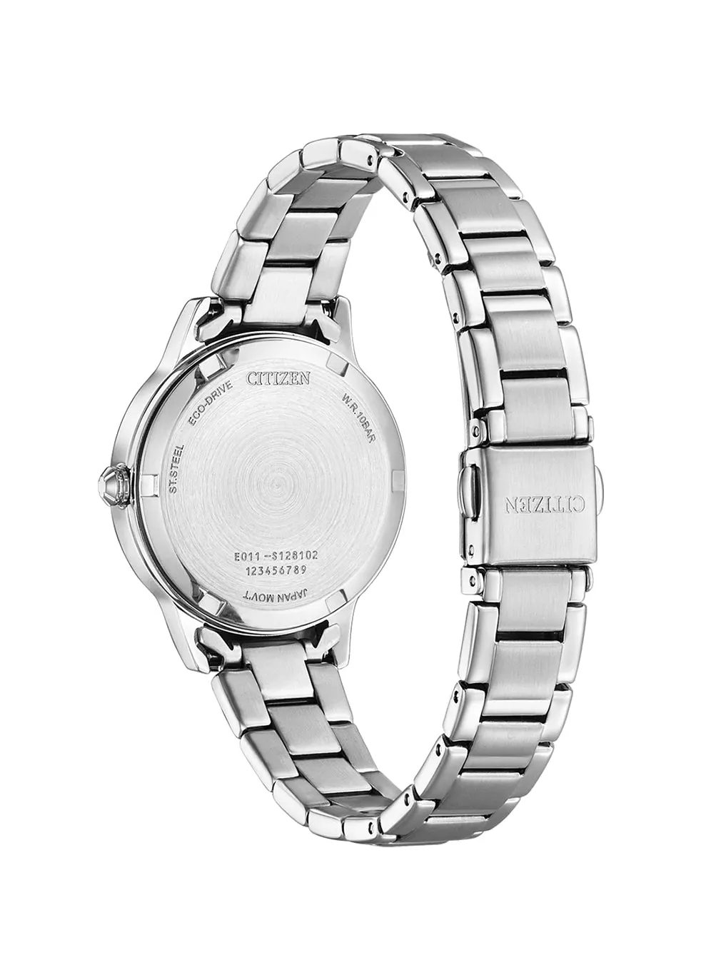 CITIZEN LADIES ECO-DRIVE BLUE DIAL STAINLESS STEEL BRACELET EW2620-86L