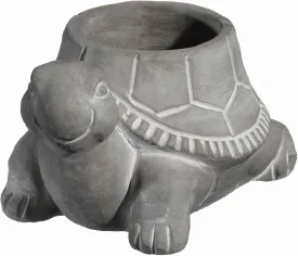 Classic Home and Garden Cement Buddies Indoor Outdoor Planter with Drainage Hole, Turtle, Natural Gray, Small, 6in