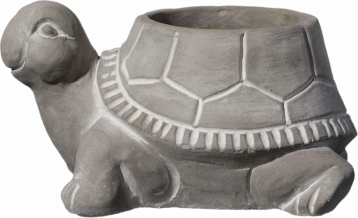 Classic Home and Garden Cement Buddies Indoor Outdoor Planter with Drainage Hole, Turtle, Natural Gray, Small, 6in