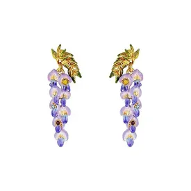 Copper Wisteria Flower Earrings