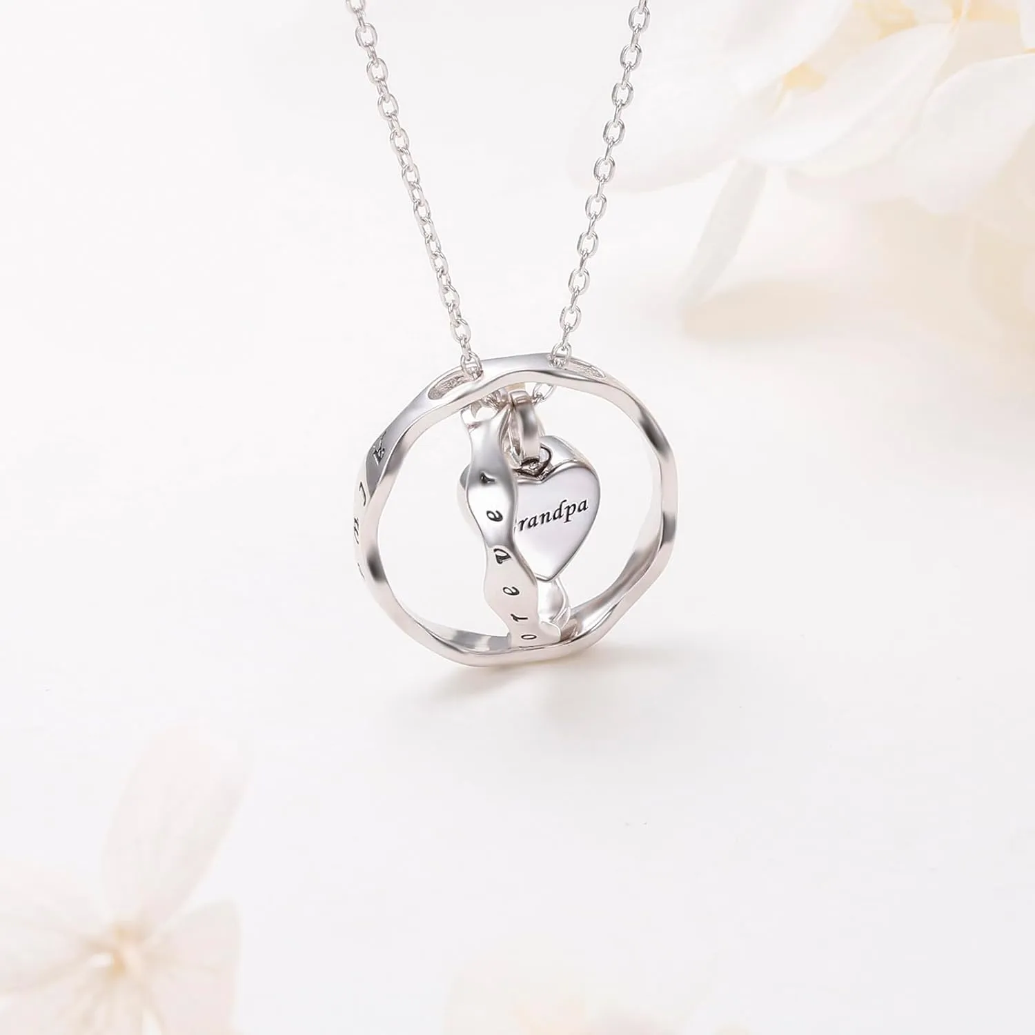 Cremation Urn Necklace for Ashes 925 Sterling Silver Dad Forever in My Heart Keepsake Memorial Pendant Waterproof Urn Jewelry for Women Men