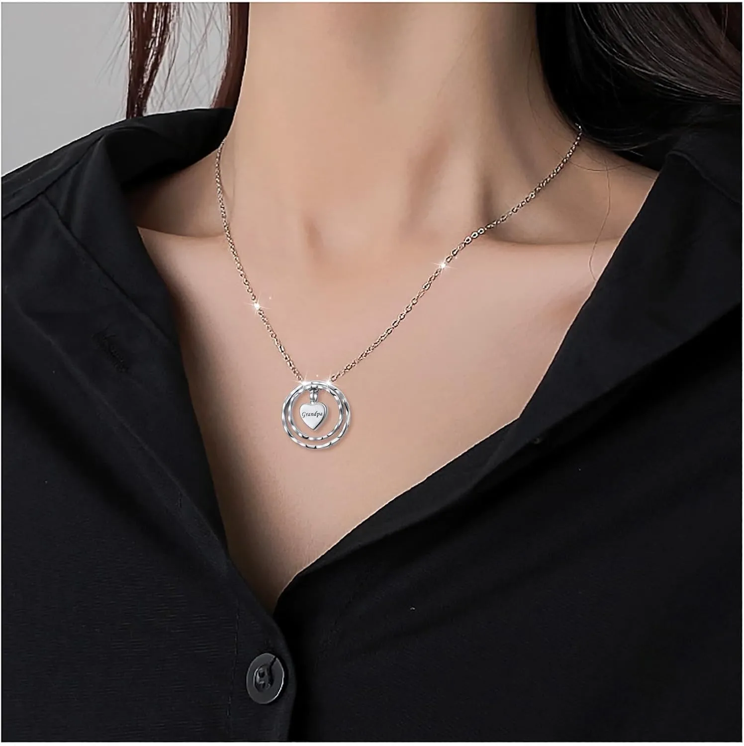 Cremation Urn Necklace for Ashes 925 Sterling Silver Dad Forever in My Heart Keepsake Memorial Pendant Waterproof Urn Jewelry for Women Men
