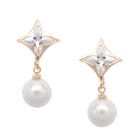 Cubic Zirconia Women Clip Earrings Gold Pearl Jewelry Clip Earrings without Piercing No Hole Ear Clips for Girls