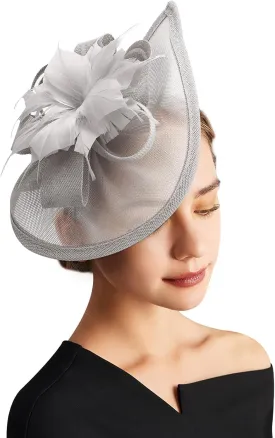DRESHOW Women Fascinator Hats Tea Party Hat Vintage Pillbox Hat Headband for Cocktail