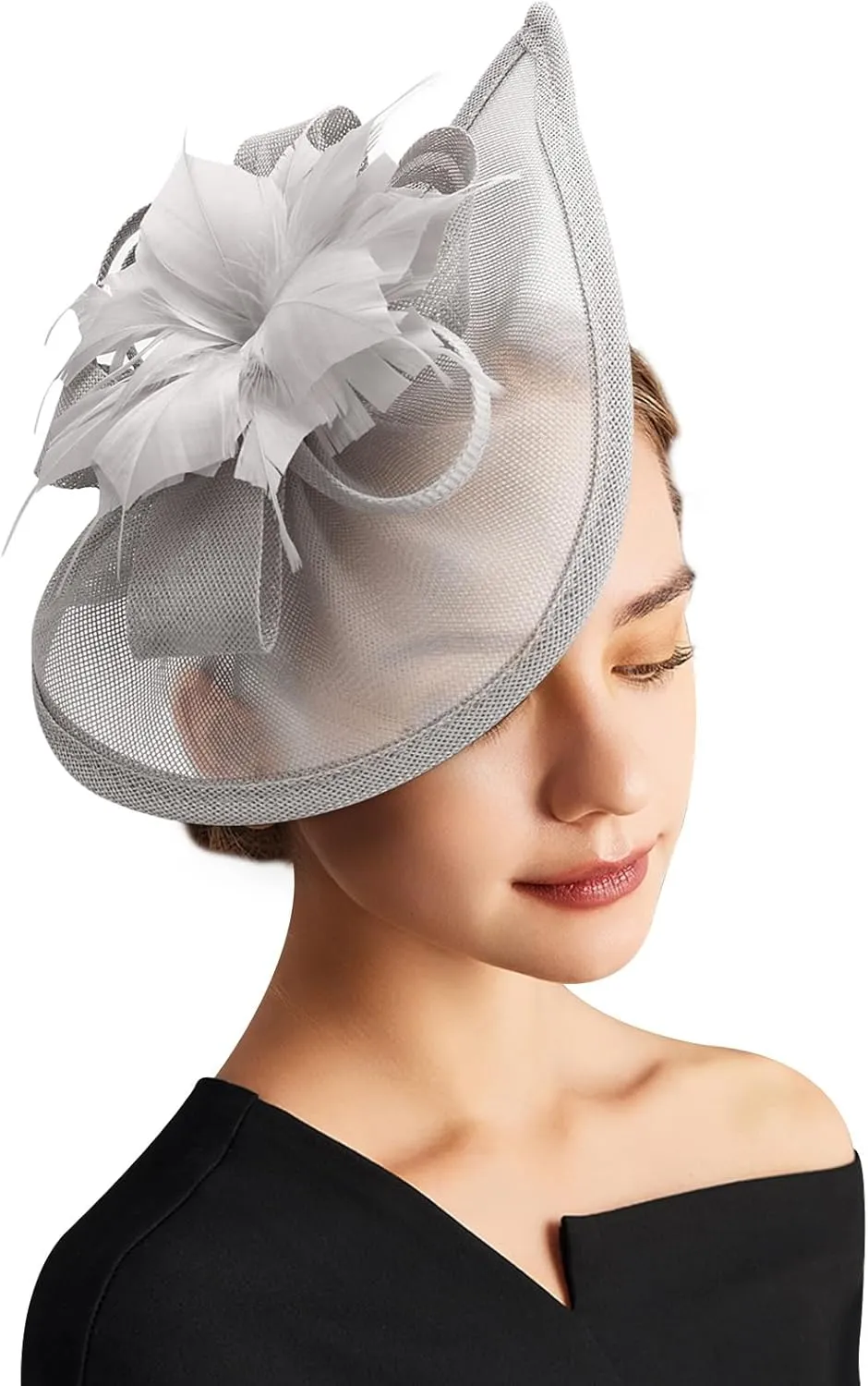 DRESHOW Women Fascinator Hats Tea Party Hat Vintage Pillbox Hat Headband for Cocktail