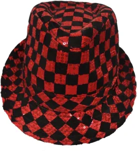 Dress Up America Fedora for Kids and Adults - Party Fedoras - Costume Accessory for Halloween(Red Checkered)