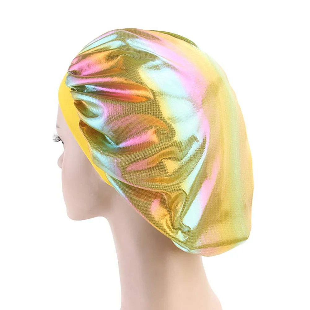 Durags and Bonnets 2pcs/Set for Men Women 360 Wave, Long Tail Silky Doo rag and Turban Sleep Cap