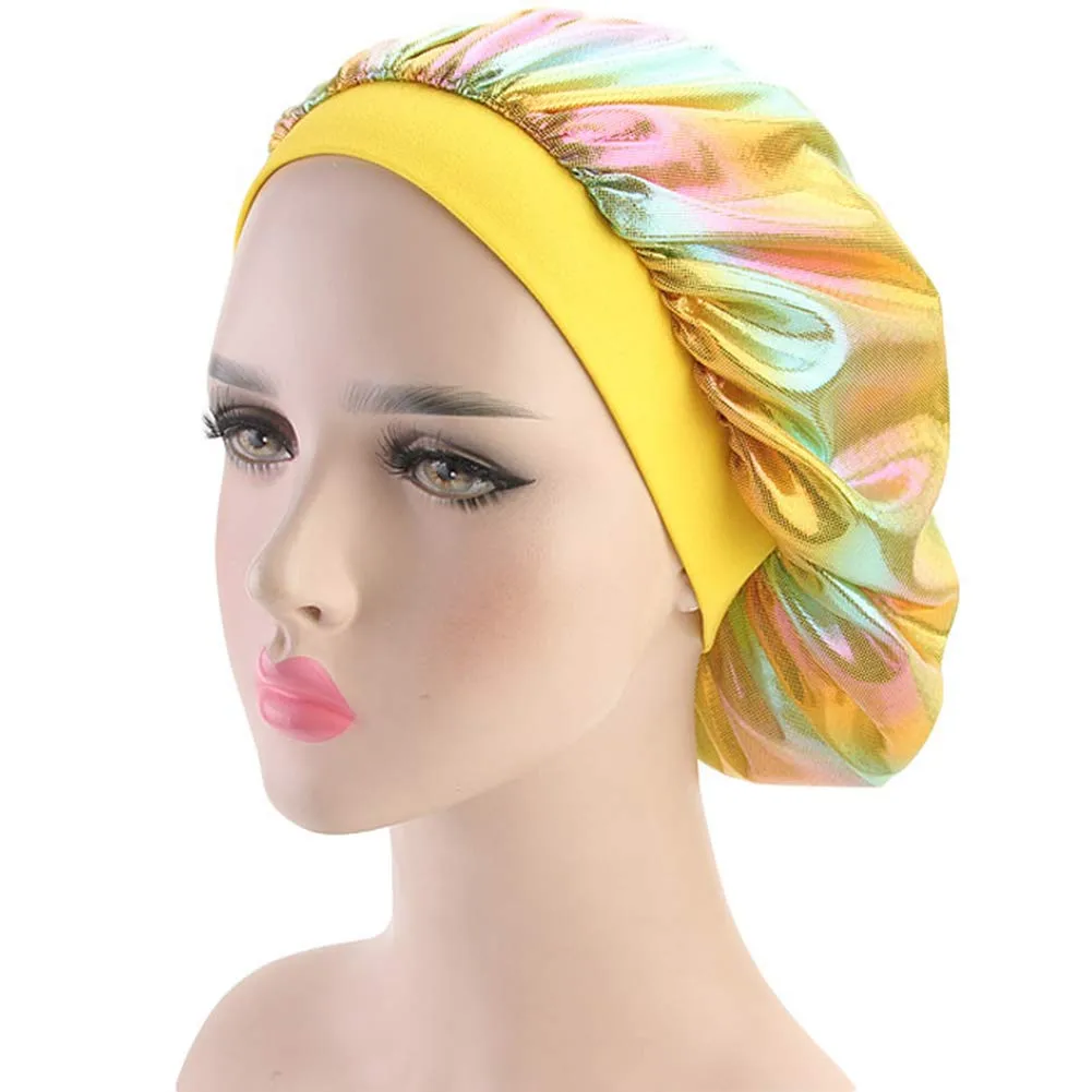 Durags and Bonnets 2pcs/Set for Men Women 360 Wave, Long Tail Silky Doo rag and Turban Sleep Cap