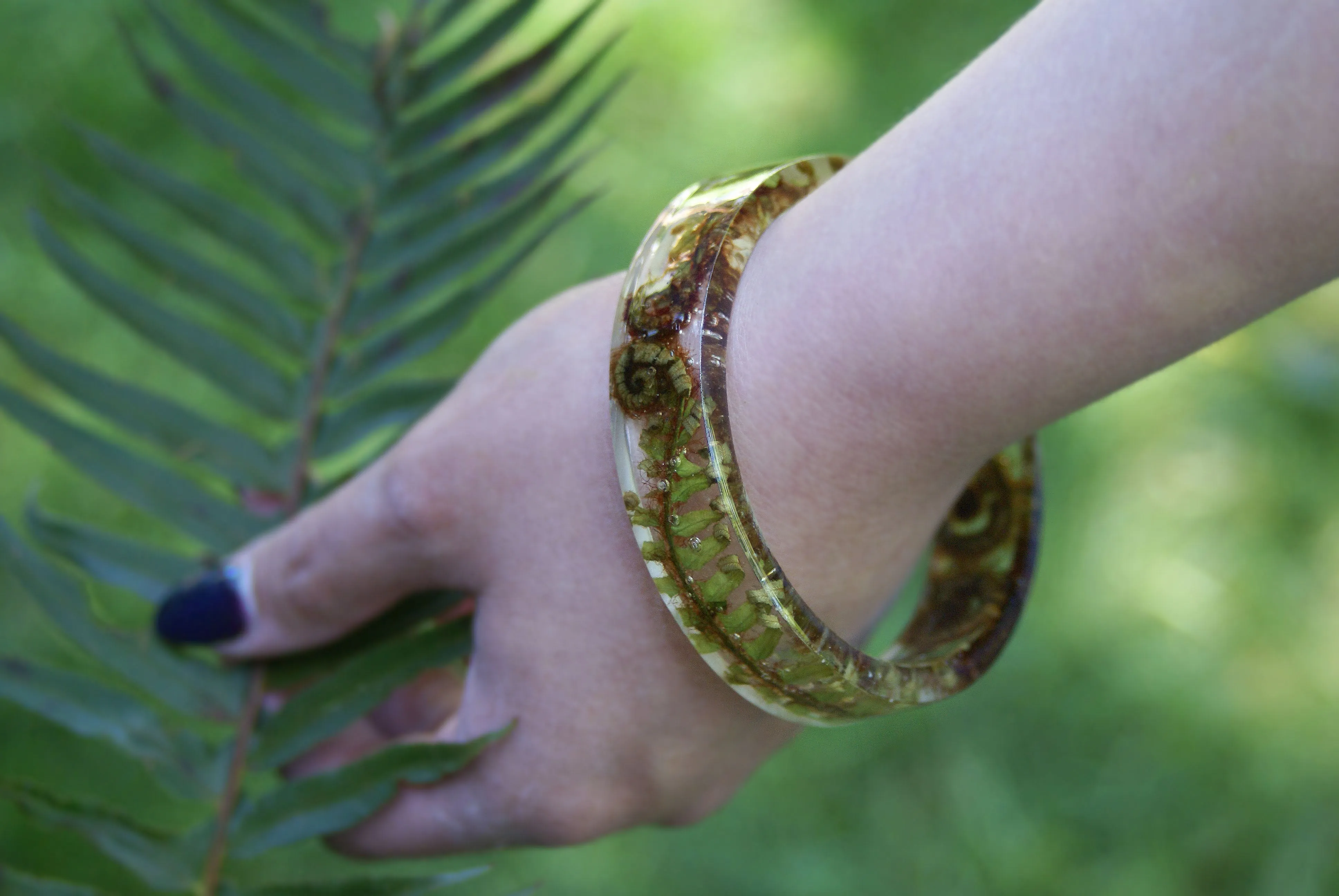 Fiddlehead Fern Resin Bracelet