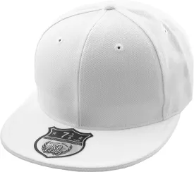 Fitted Flat Brim White