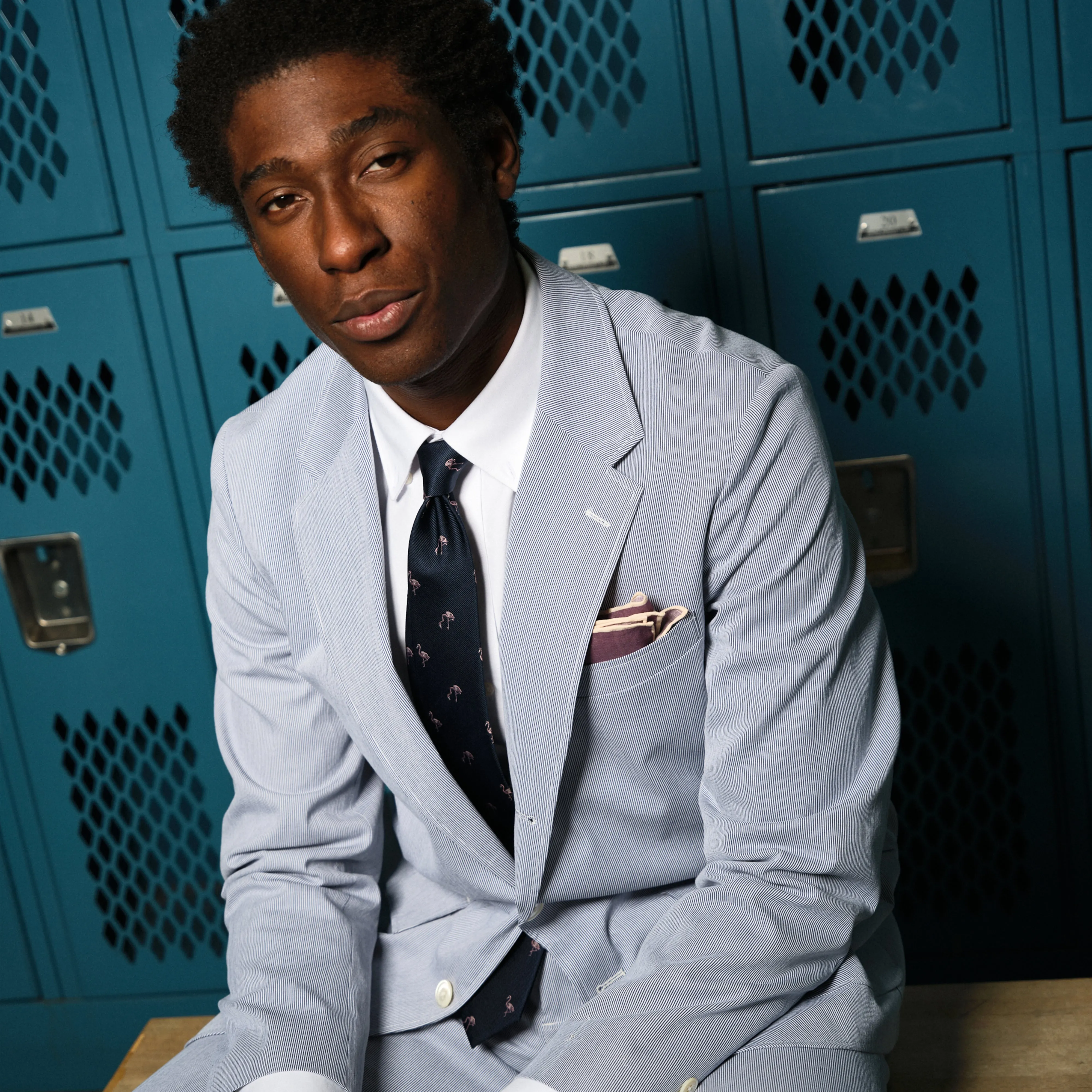 Flamingo Flock Navy Tie