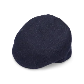 Fox Tweed Char-Navy Twill Fixed Brim Flat Cap
