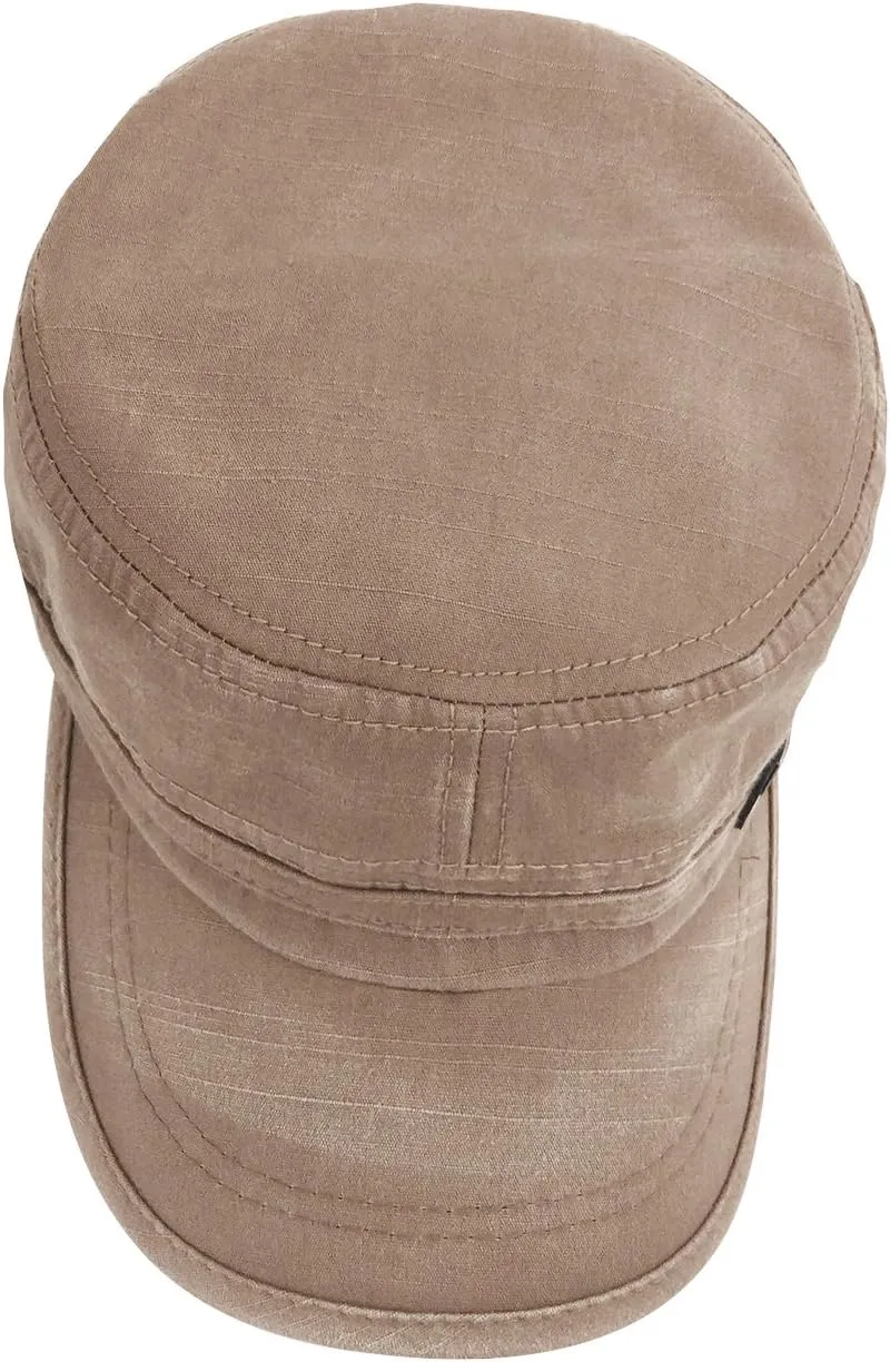 Glamorstar Unisex Cadet Army Cap Washed Cotton Twill Military Corps Hat Flat Top Cap