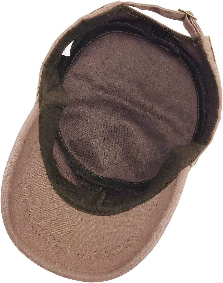 Glamorstar Unisex Cadet Army Cap Washed Cotton Twill Military Corps Hat Flat Top Cap