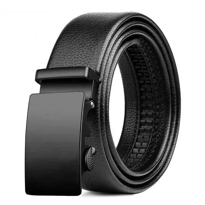 Glossy Lychee Pattern Faux Leather Belt