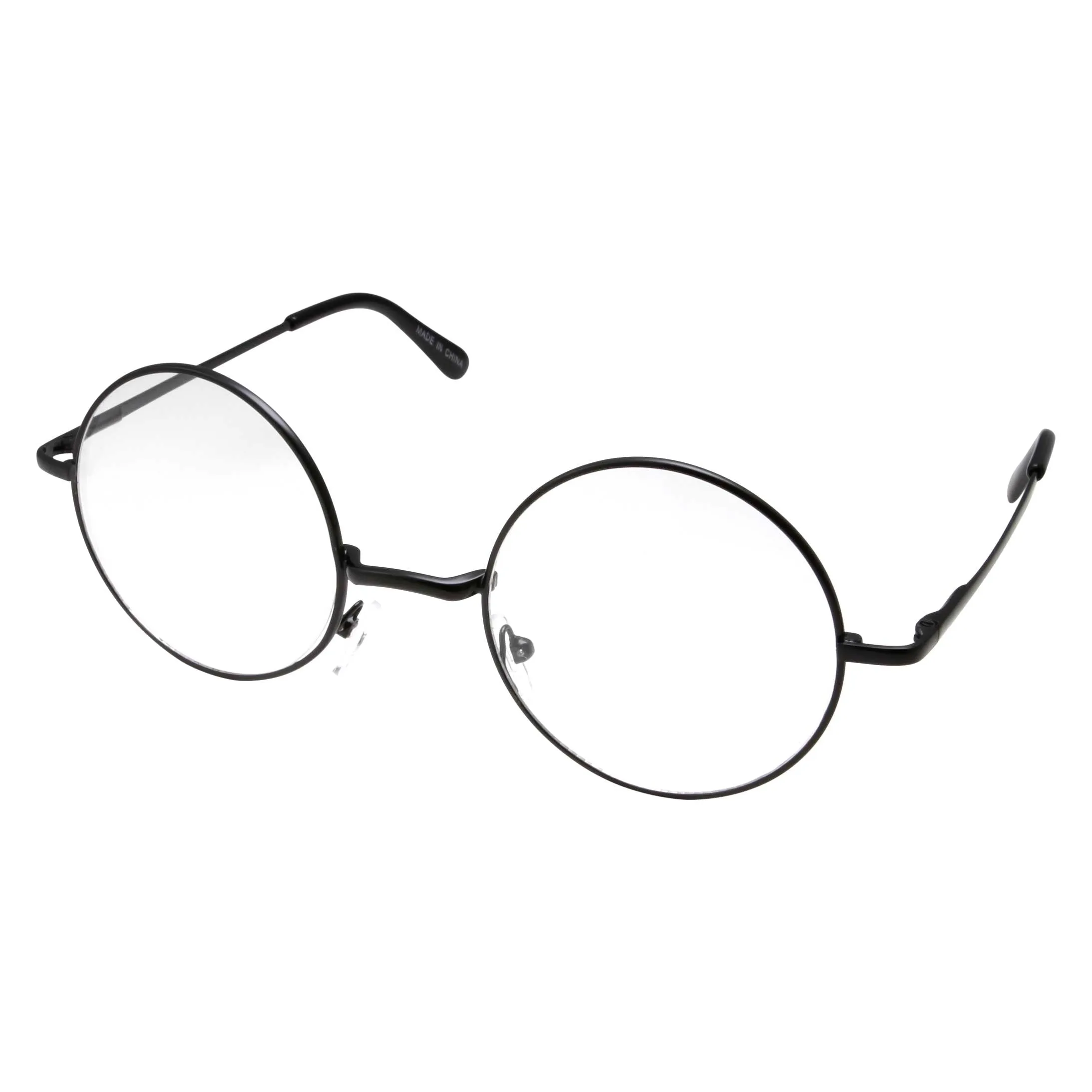 grinderPUNCH John Lennon Inspired Round Clear Lens Glasses Hippy Sunglasses Vintage Gold - Halloween Costume Glasses - Harry Potter Glasses