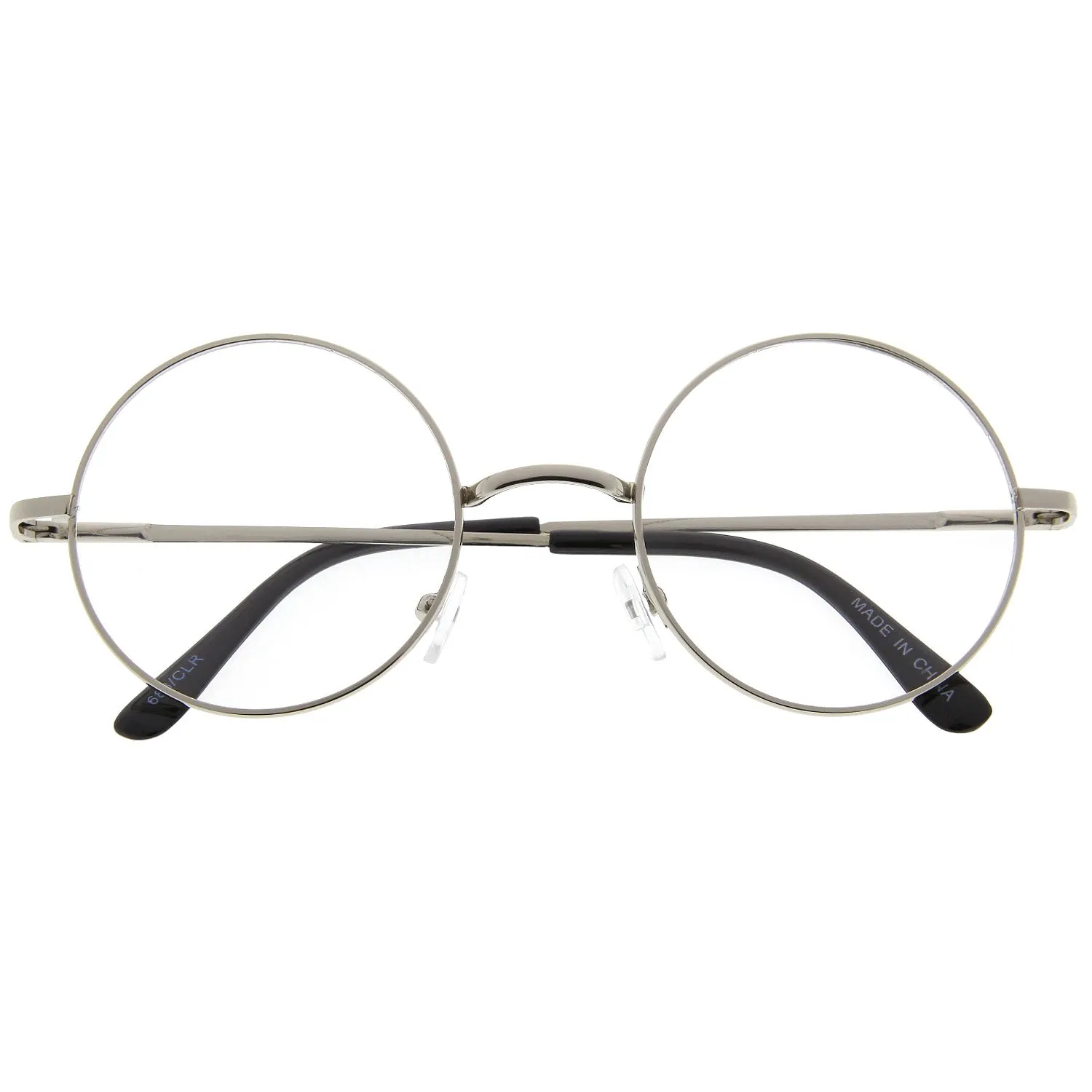 grinderPUNCH John Lennon Inspired Round Clear Lens Glasses Hippy Sunglasses Vintage Gold - Halloween Costume Glasses - Harry Potter Glasses