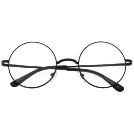 grinderPUNCH John Lennon Inspired Round Clear Lens Glasses Hippy Sunglasses Vintage Gold - Halloween Costume Glasses - Harry Potter Glasses