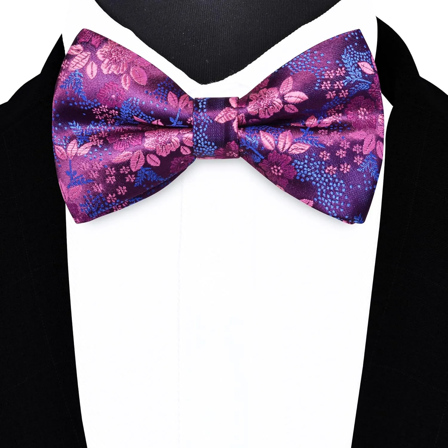 GUSLESON Floral Bow Ties for Men Pre-tied Adjustable Bowties for Wedding Business Party
