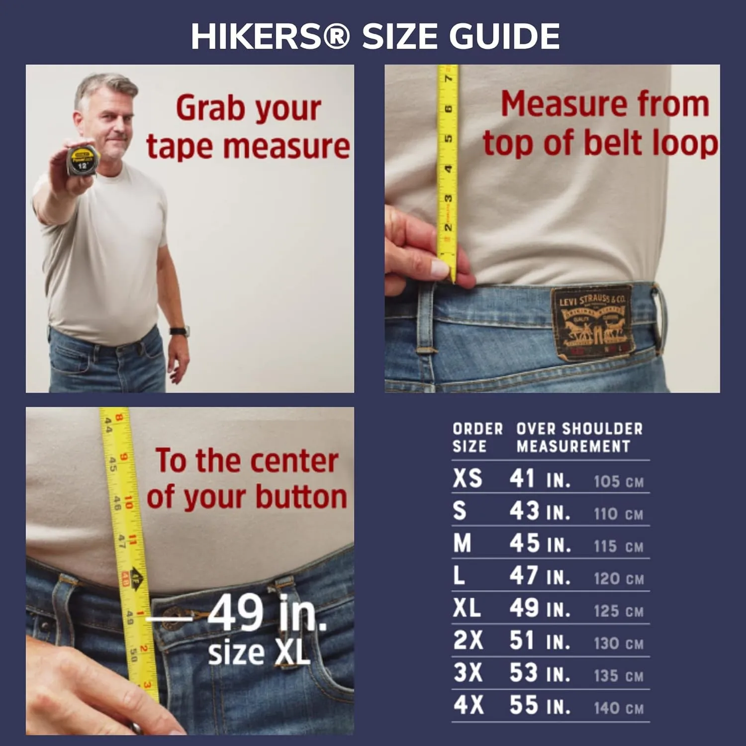 HIKERS - Original Hidden Suspenders for Men Under Clothes - Button Fly