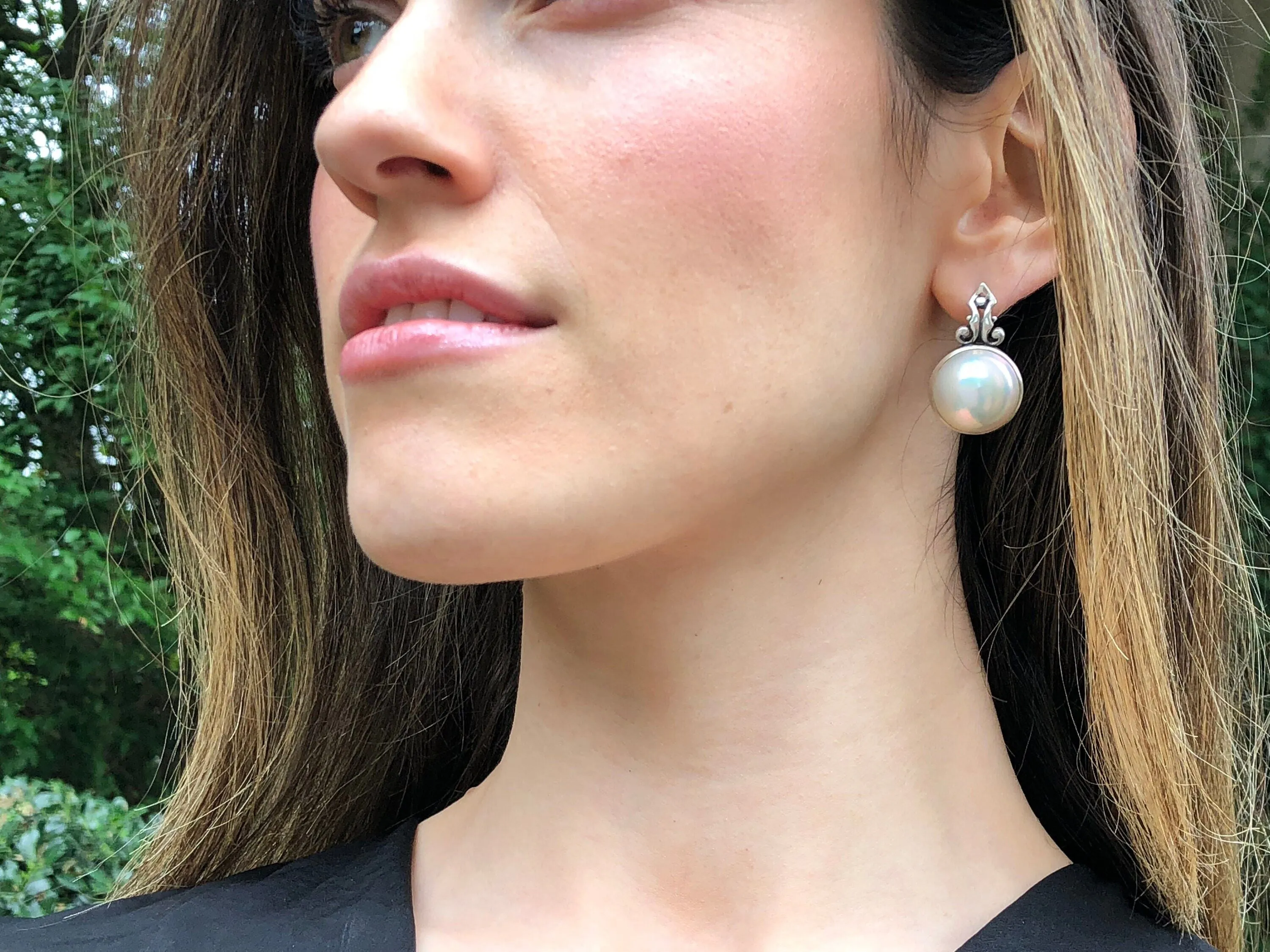 Huge Pearl Earrings - Natural Pearl Earrings - White Vintage Earrings