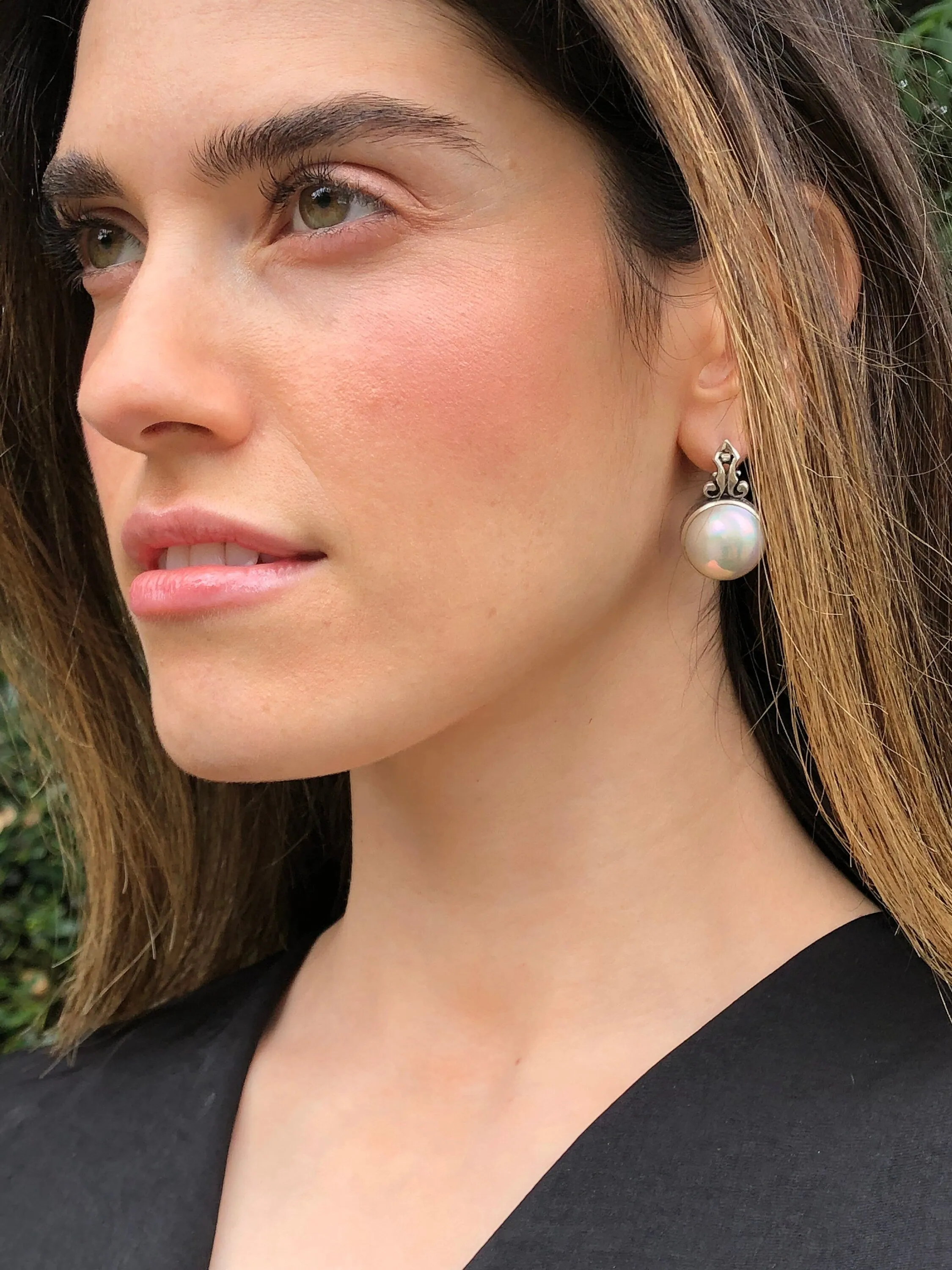 Huge Pearl Earrings - Natural Pearl Earrings - White Vintage Earrings