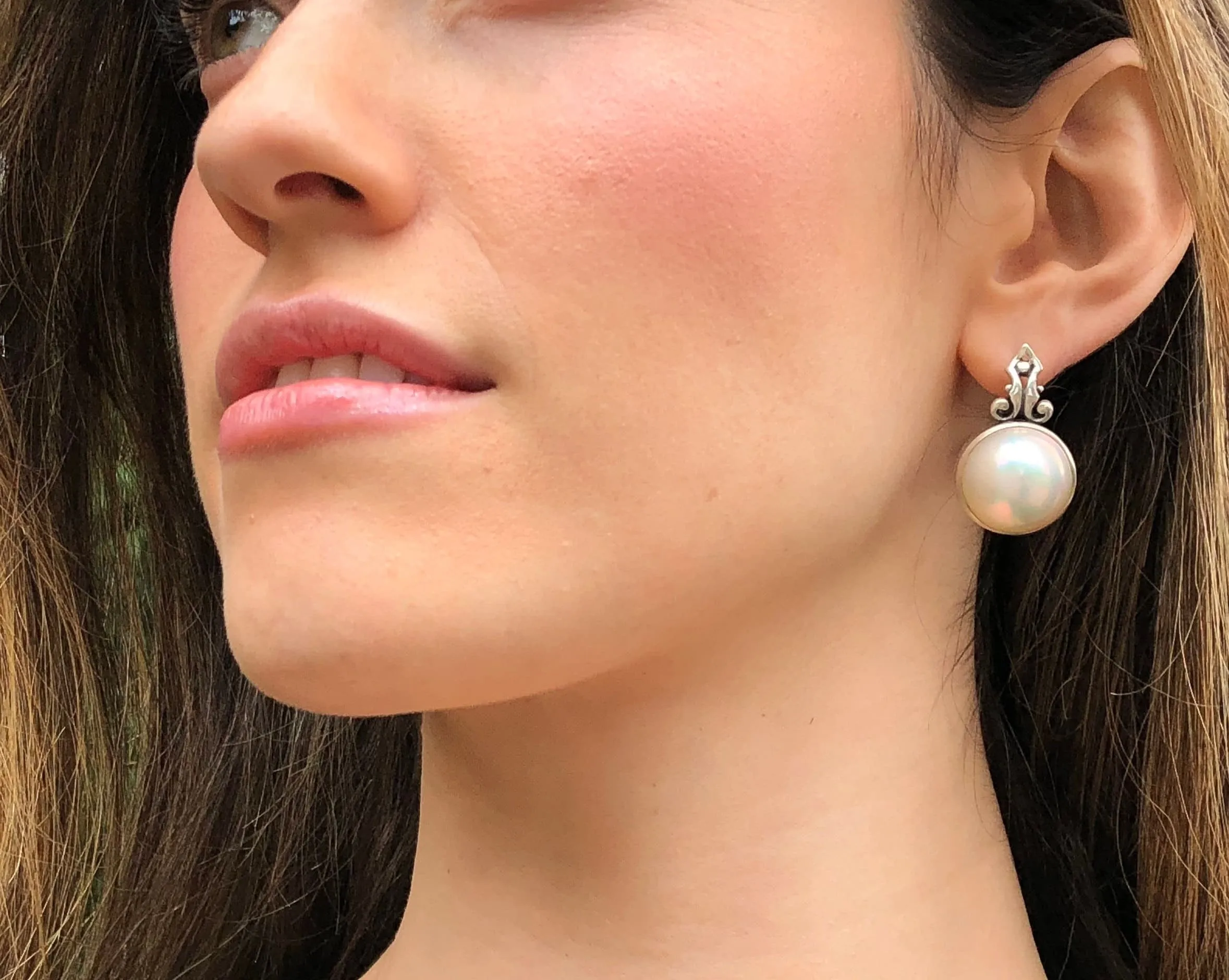 Huge Pearl Earrings - Natural Pearl Earrings - White Vintage Earrings