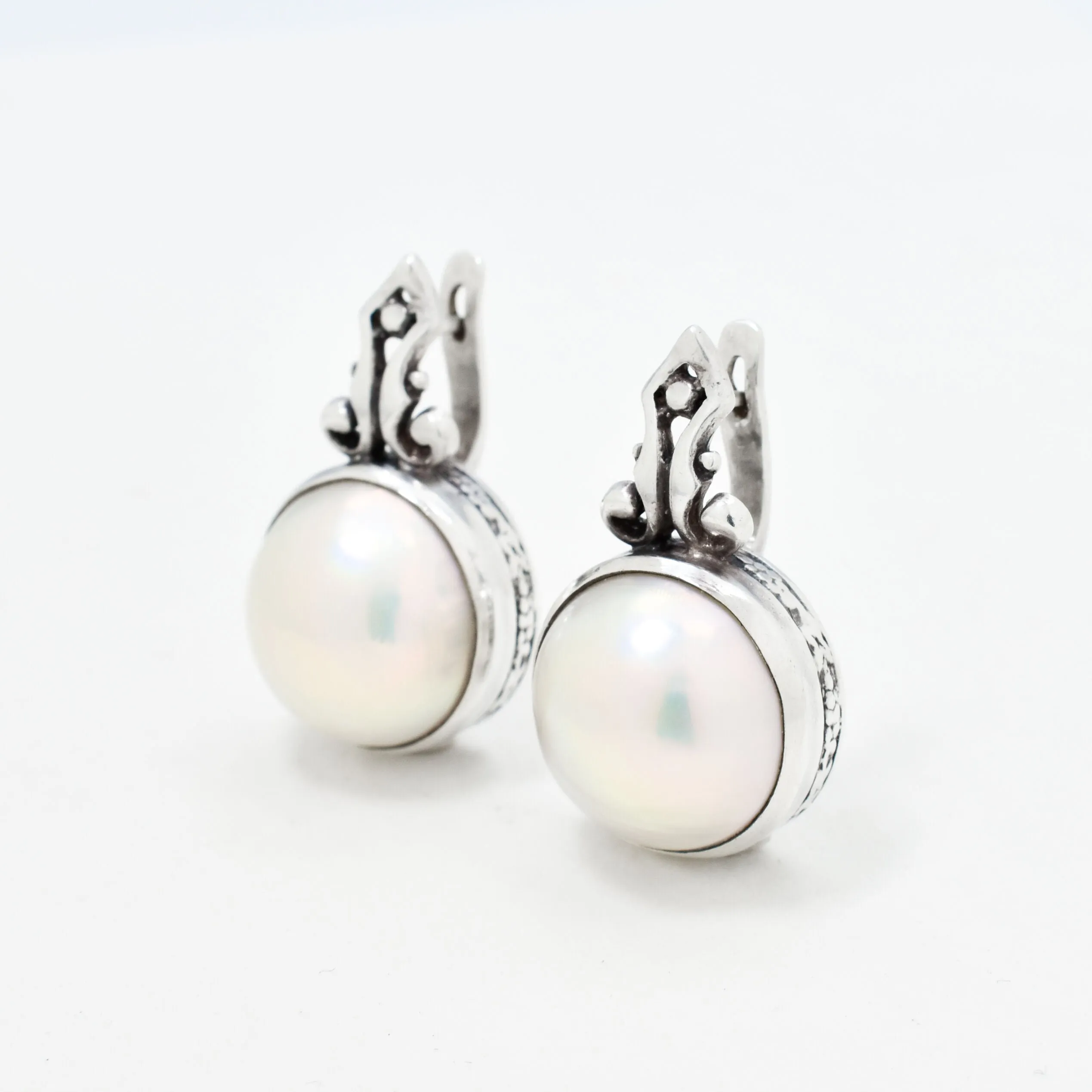 Huge Pearl Earrings - Natural Pearl Earrings - White Vintage Earrings
