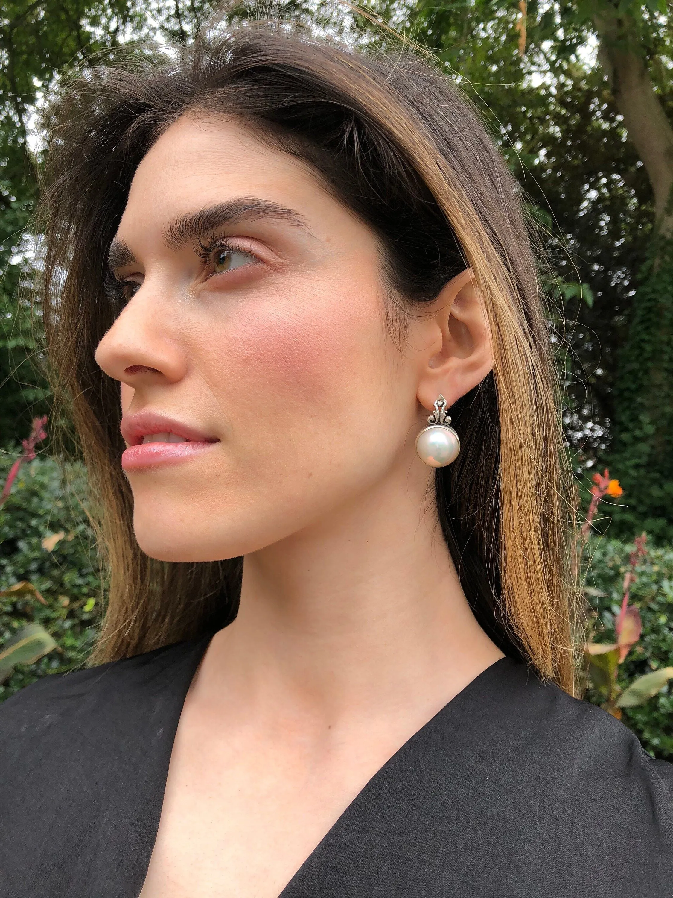 Huge Pearl Earrings - Natural Pearl Earrings - White Vintage Earrings