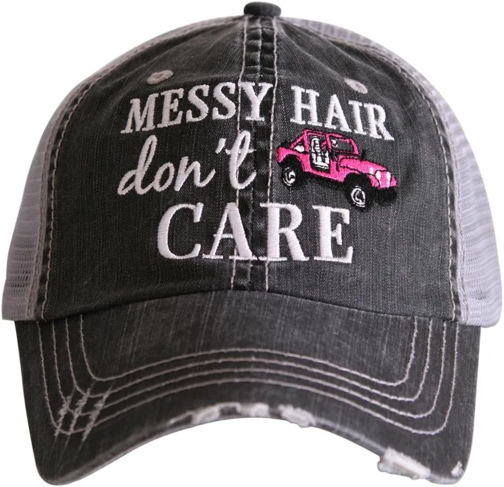 KATYDID Messy Hair Don't Care Baseball Hats Cap - Trucker Hat for Women - Stylish Cute Sun Hat