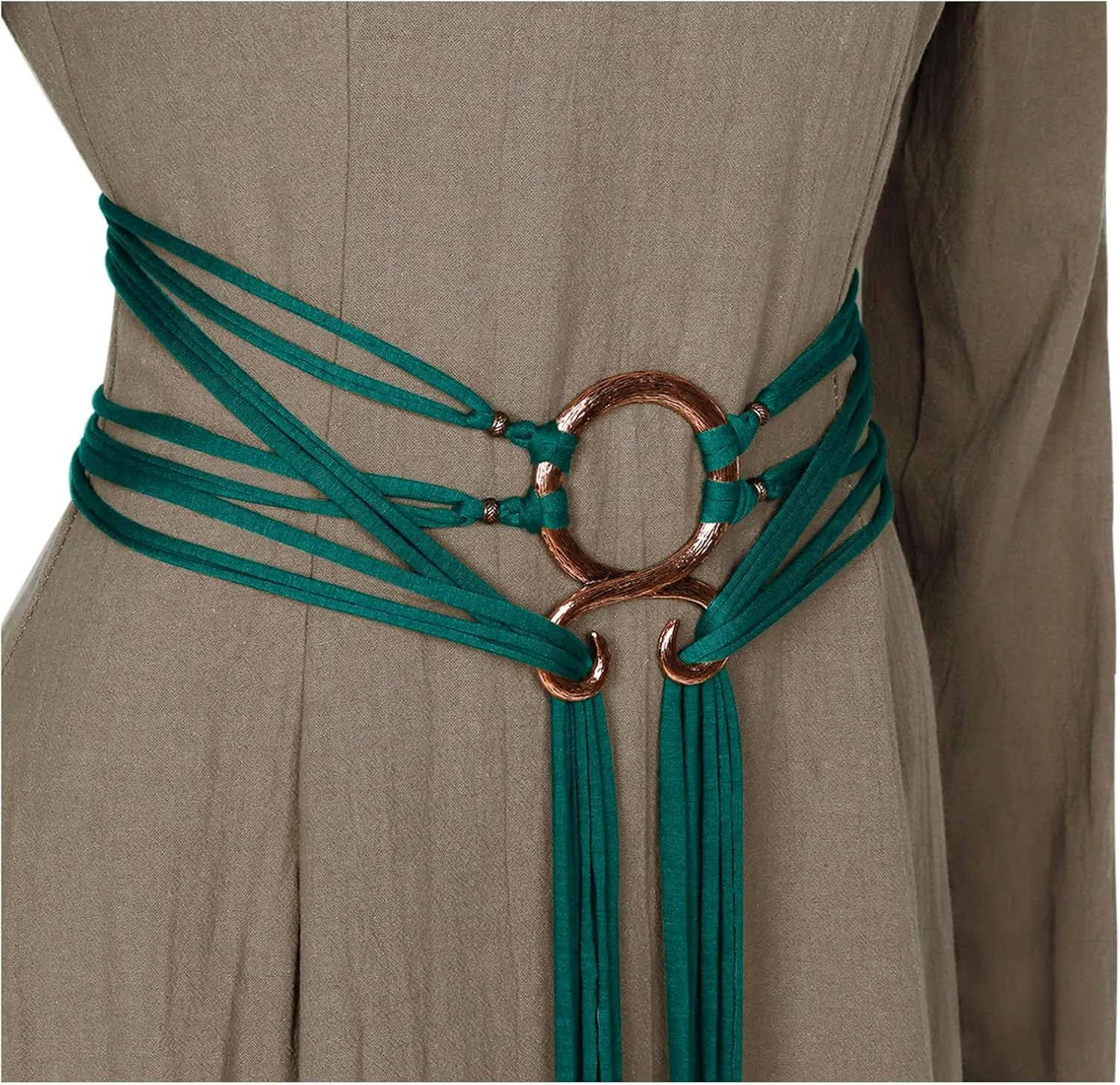 L'VOW Viking Troll Cross Belt Women Medieval Extra Long Rope Belt for Norse Witch Shaman Pagan Ren Faire Accessory